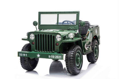 Voiture électrique pour enfants 24 V Jeep militaire 3 places DELUXE avec télécommande