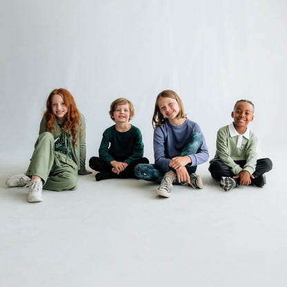 Legging en rayonne de bambou pour enfant | Motifs floraux célestes