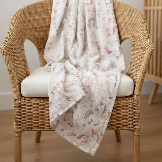 Création Jade Bamboo & Cotton Muslin - Lily the Dreamy Unicorn