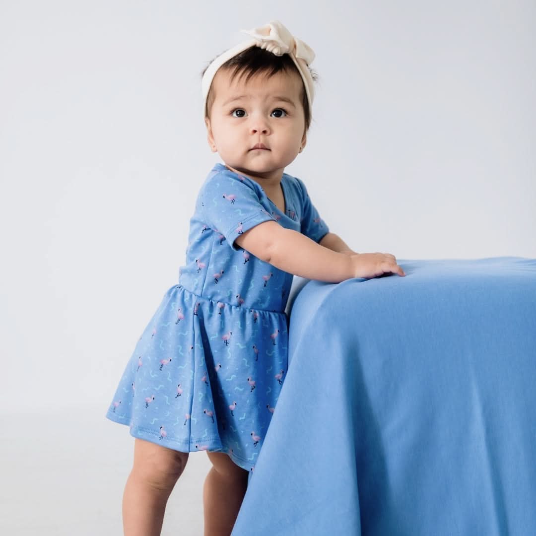 Robe Daphné en bambou pour bébé/enfant | Fête des flamants roses