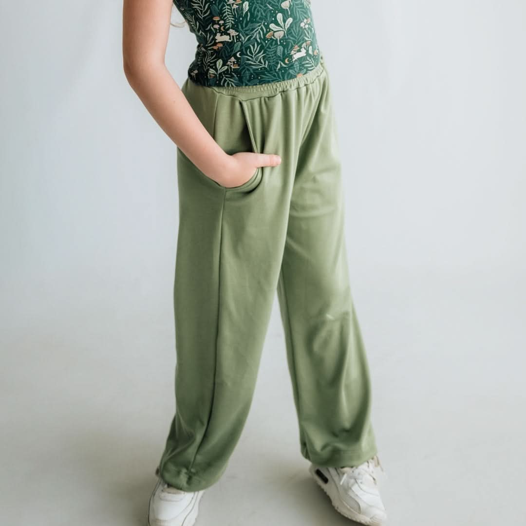 Youth Bamboo Wide Leg Pants | Sage