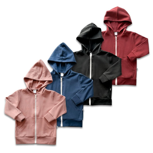 Kids' Bamboo Fleece Zip-Up Hoodie | Black