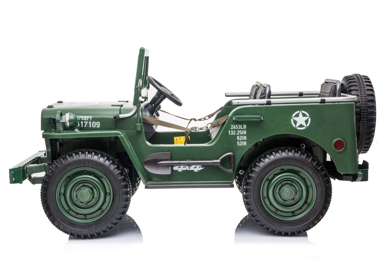Voiture électrique pour enfants 24 V Jeep militaire 3 places DELUXE avec télécommande