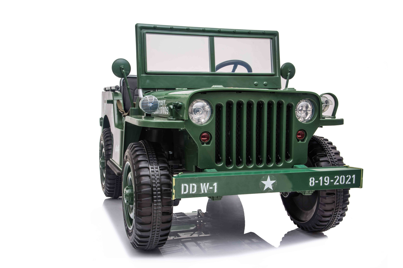 Voiture électrique pour enfants 24 V Jeep militaire 3 places DELUXE avec télécommande