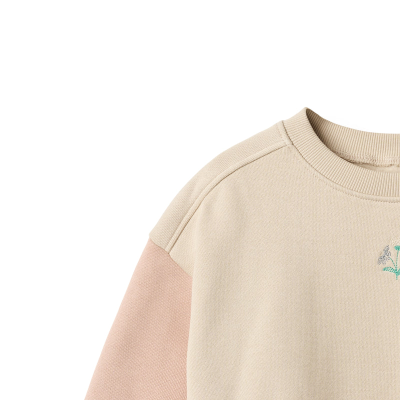 Sweat-shirt brodé Elliot | Blanc cassé | Blé Enfant