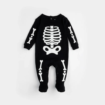 Pyjama imprimé squelette phosphorescent sur fond noir | Petit Lem