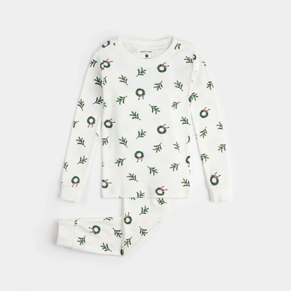 Ensemble de pyjama blanc cassé à imprimé couronnes | Petit Lem