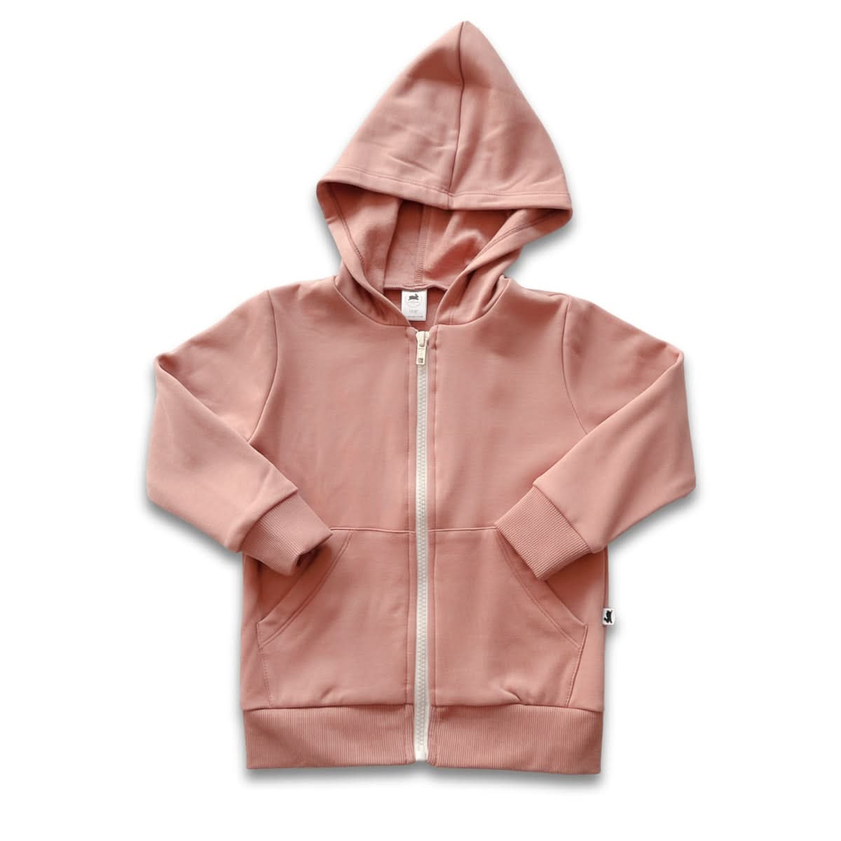 Sweat à capuche zippé en molleton de bambou pour enfants | Canneberge