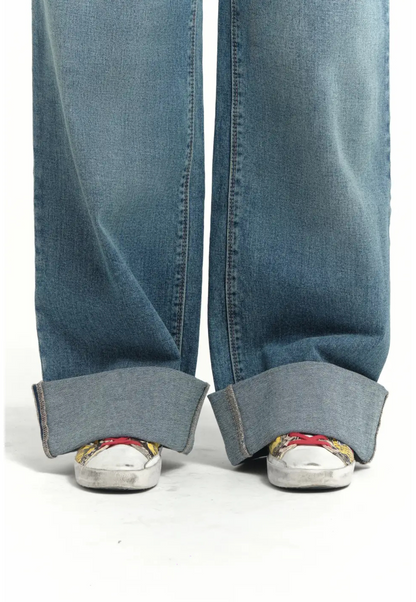 Willa Roll-Cuff Wide-Leg Maternity Jeans