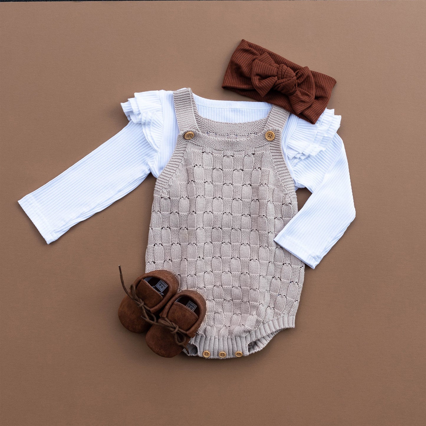 Bandeau côtelé en modal – Chocolate (0-3 ans)