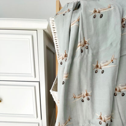 Mousseline bambou et coton - Aviateur
