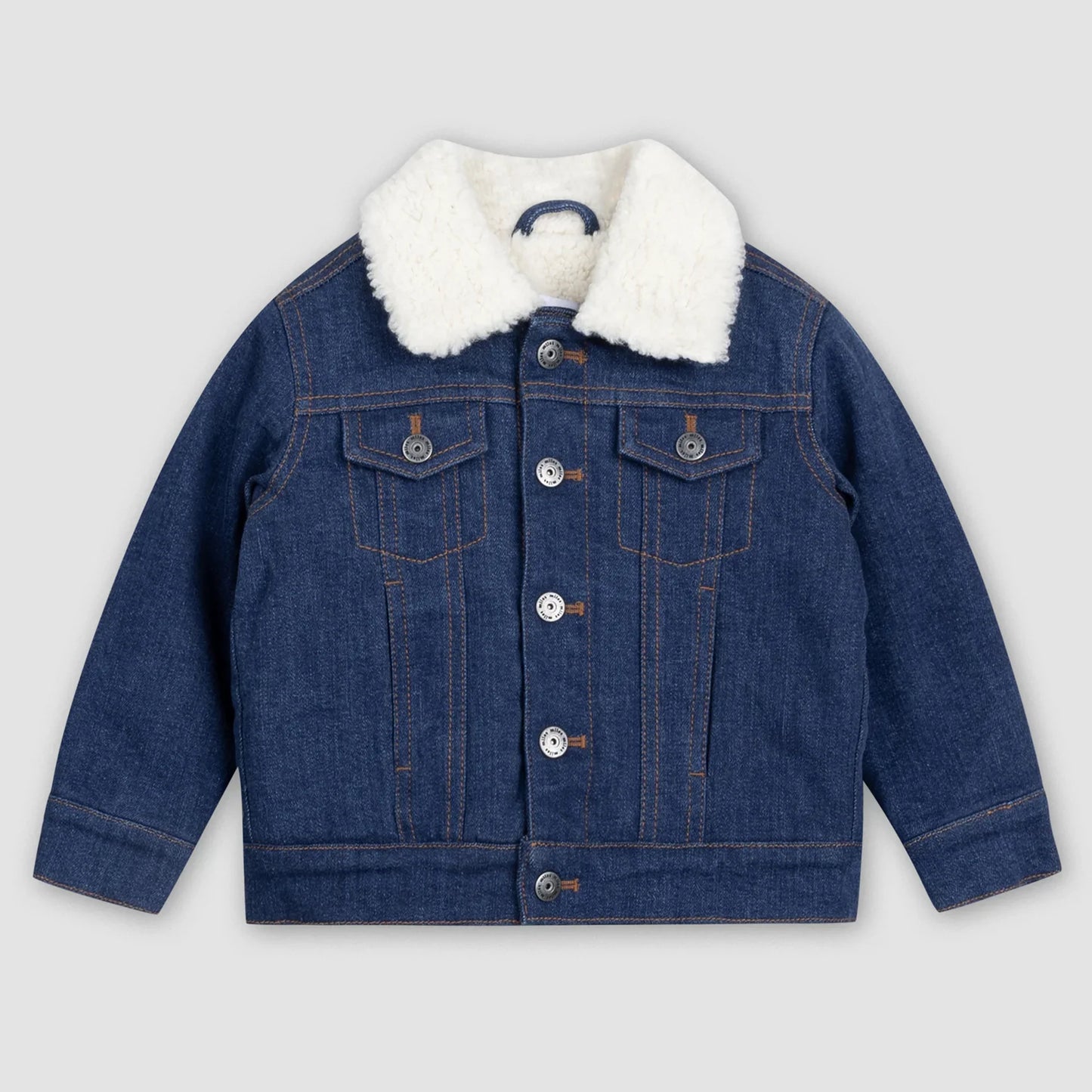 Veste en jean classique doublée Sherpa bleue | Miles The Label