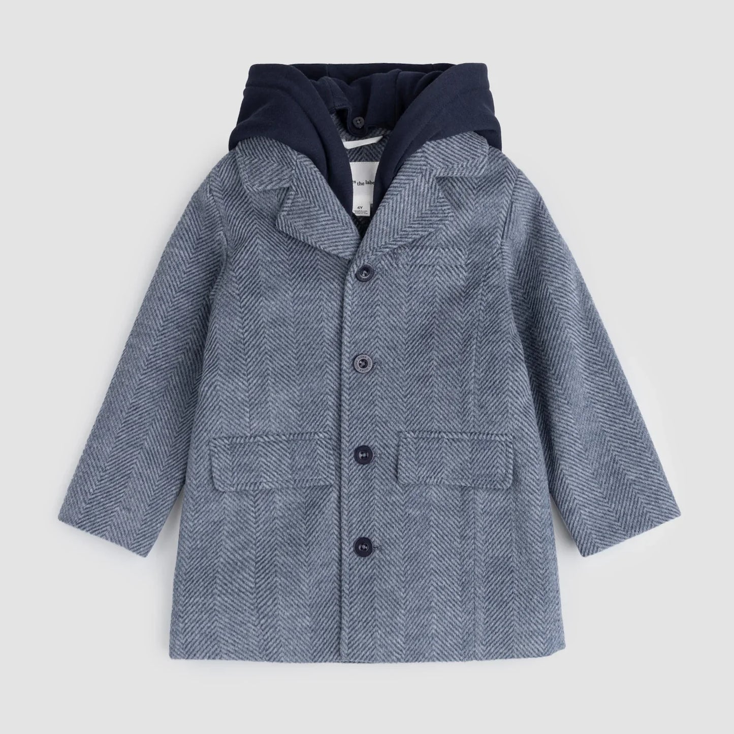 Dress Coat Hooded | Blue | Miles The Label