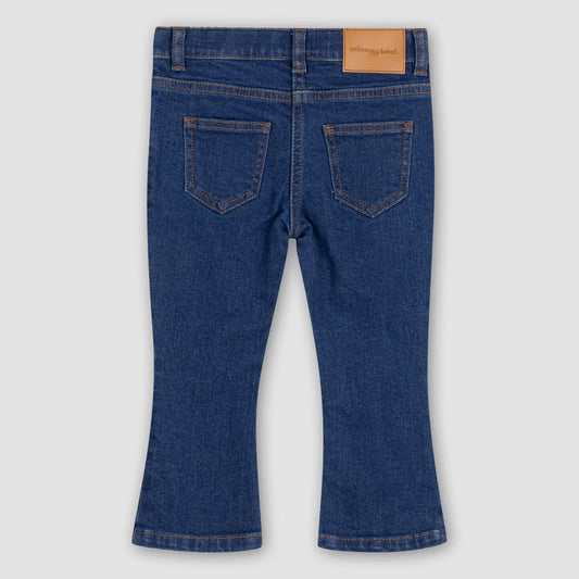 Classic Blue Girl's Bell Bottom Jeans | Miles The Label