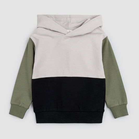 Sweat à capuche avec blocs de couleur ciment | Miles The Label