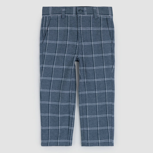 Pantalon à carreaux marine pour garçon | Miles The Label