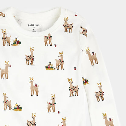 Ensemble de pyjama Rudy et ses amis Off-White | Petit Lem