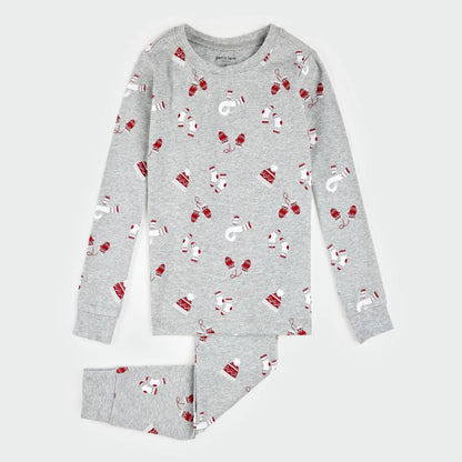 Ensemble pyjama Mitts and Pieces imprimé gris chiné | Petit Lem