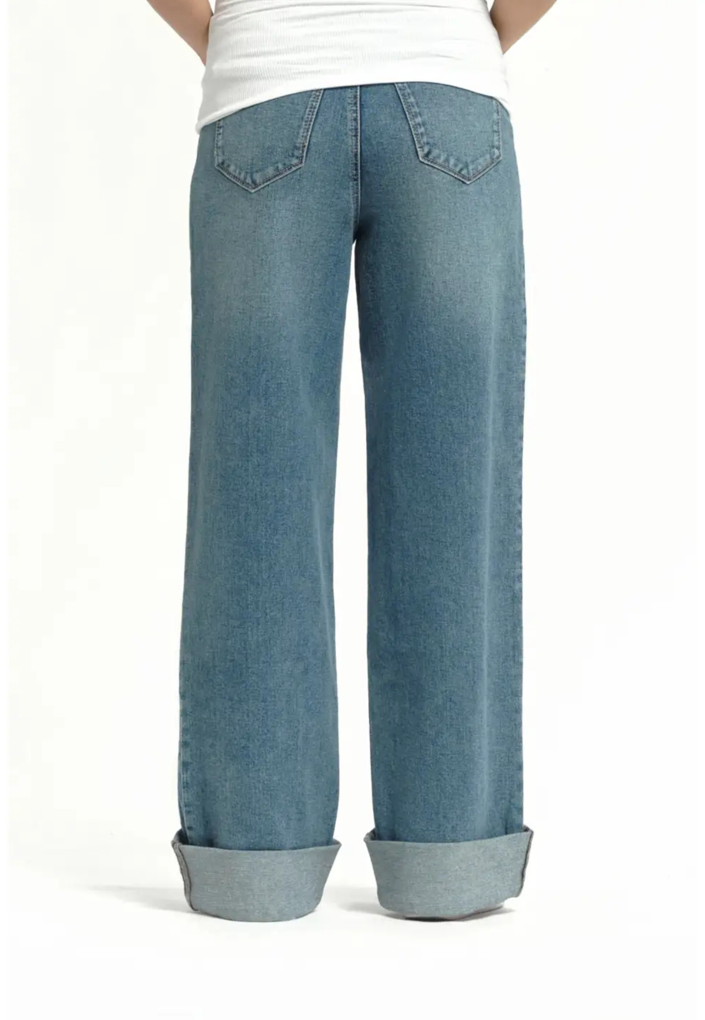 Willa Roll-Cuff Wide-Leg Maternity Jeans