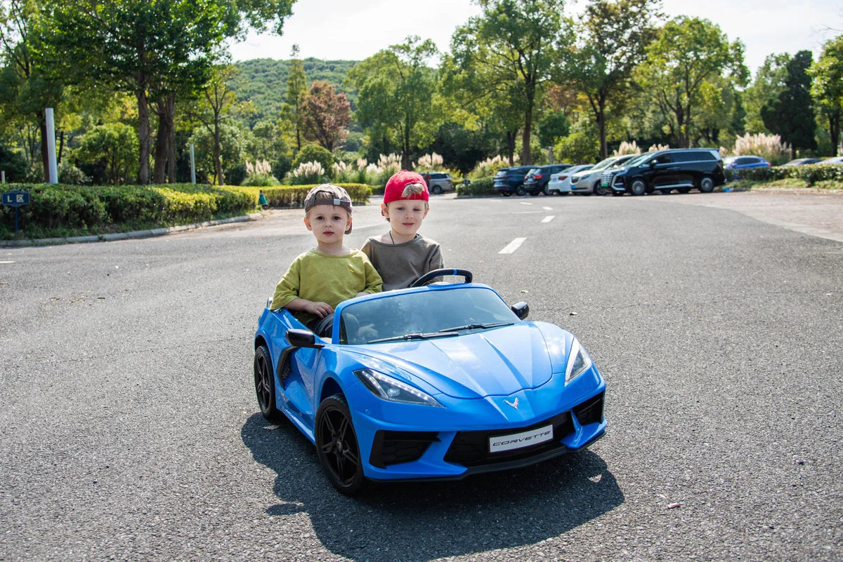 Voiture électrique Chevrolet Corvette C8 24V deux places, ÉDITION DE LUXE, pour enfants avec télécommande