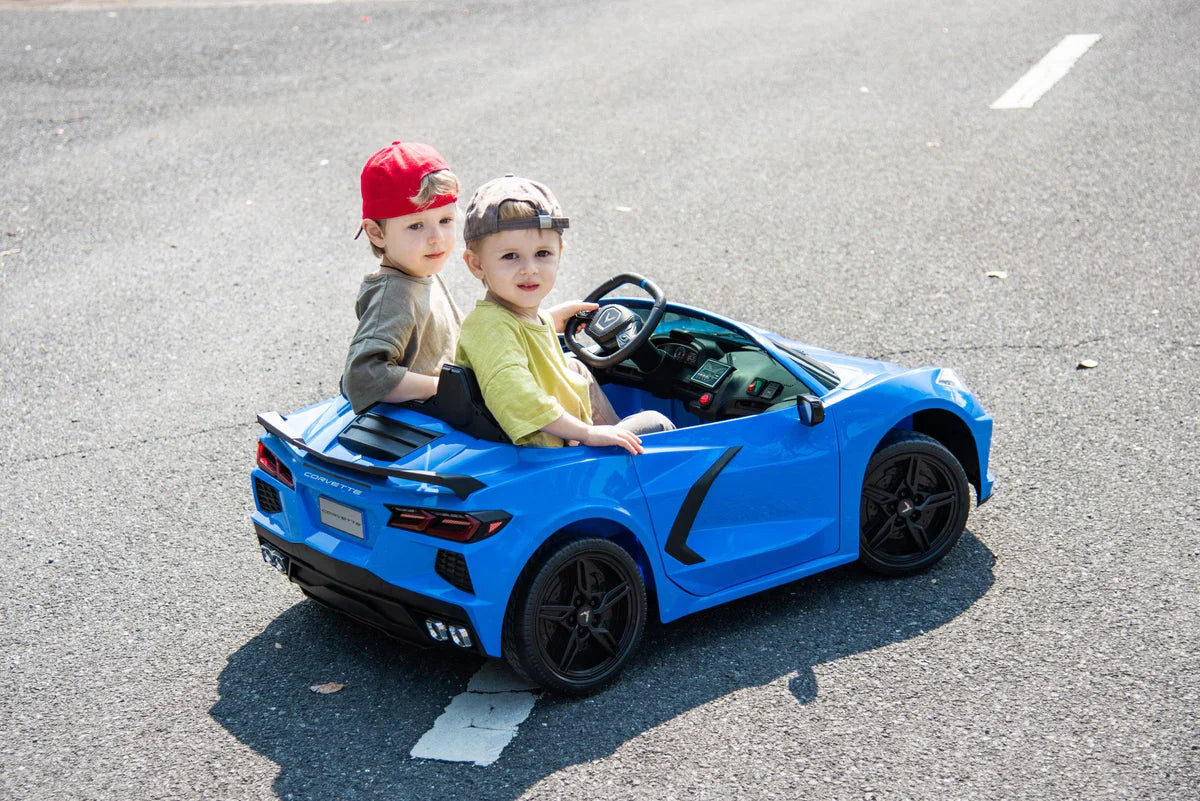 Voiture électrique Chevrolet Corvette C8 24V deux places, ÉDITION DE LUXE, pour enfants avec télécommande
