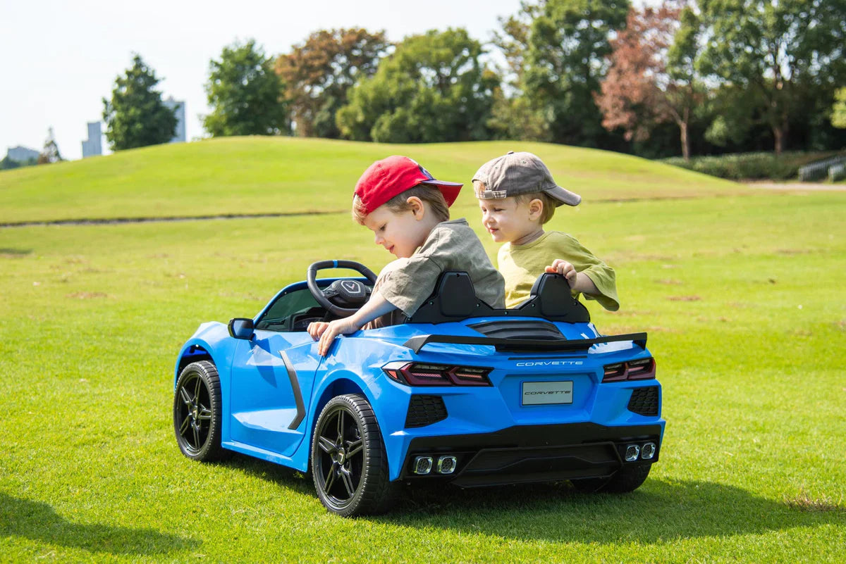 Voiture électrique Chevrolet Corvette C8 24V deux places, ÉDITION DE LUXE, pour enfants avec télécommande