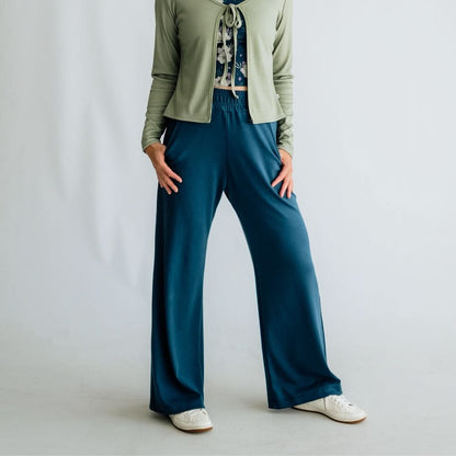 Pantalon large en bambou pour femme | Sauge