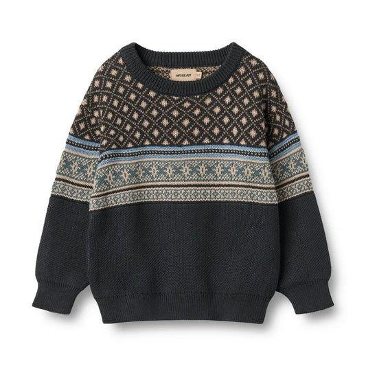 Jaquard Pullover Julius | Navy | Wheat Kids