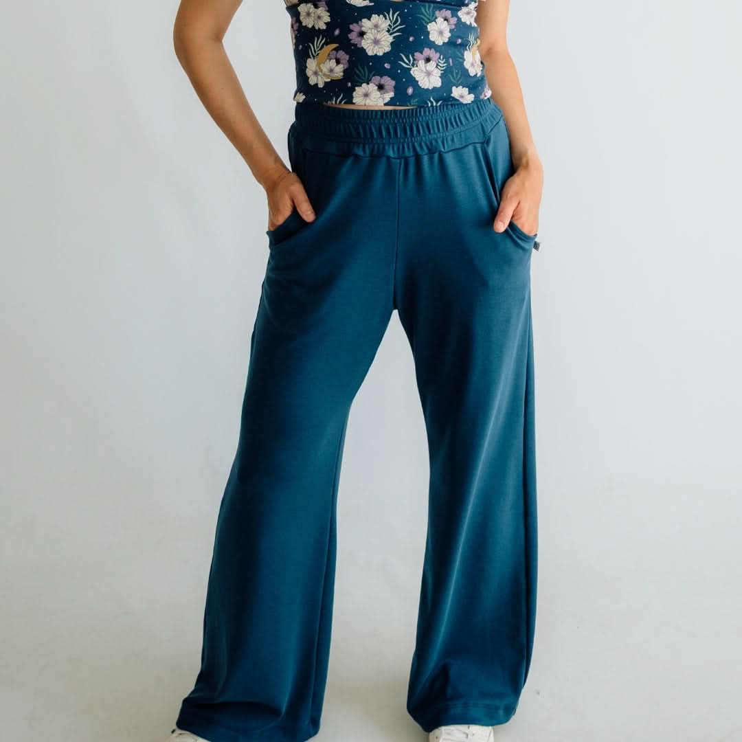 Ladies Bamboo Wide Leg Pants | Sage