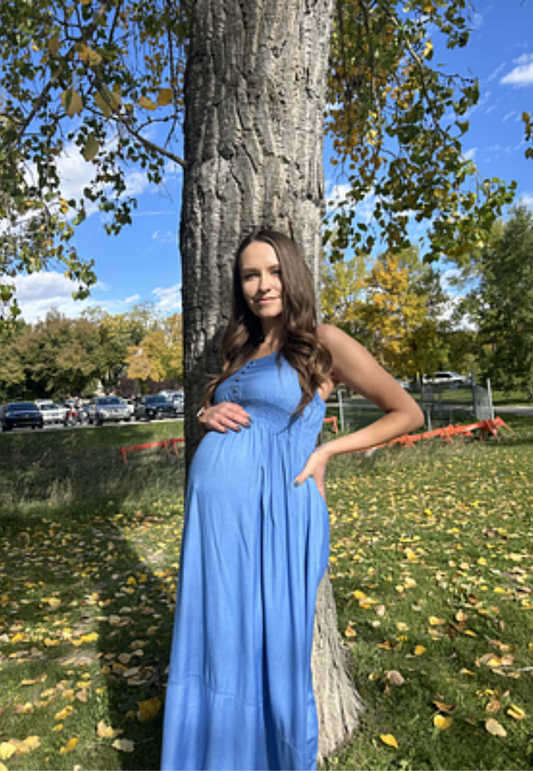 Bamboo Empire-Waist Maternity Dress