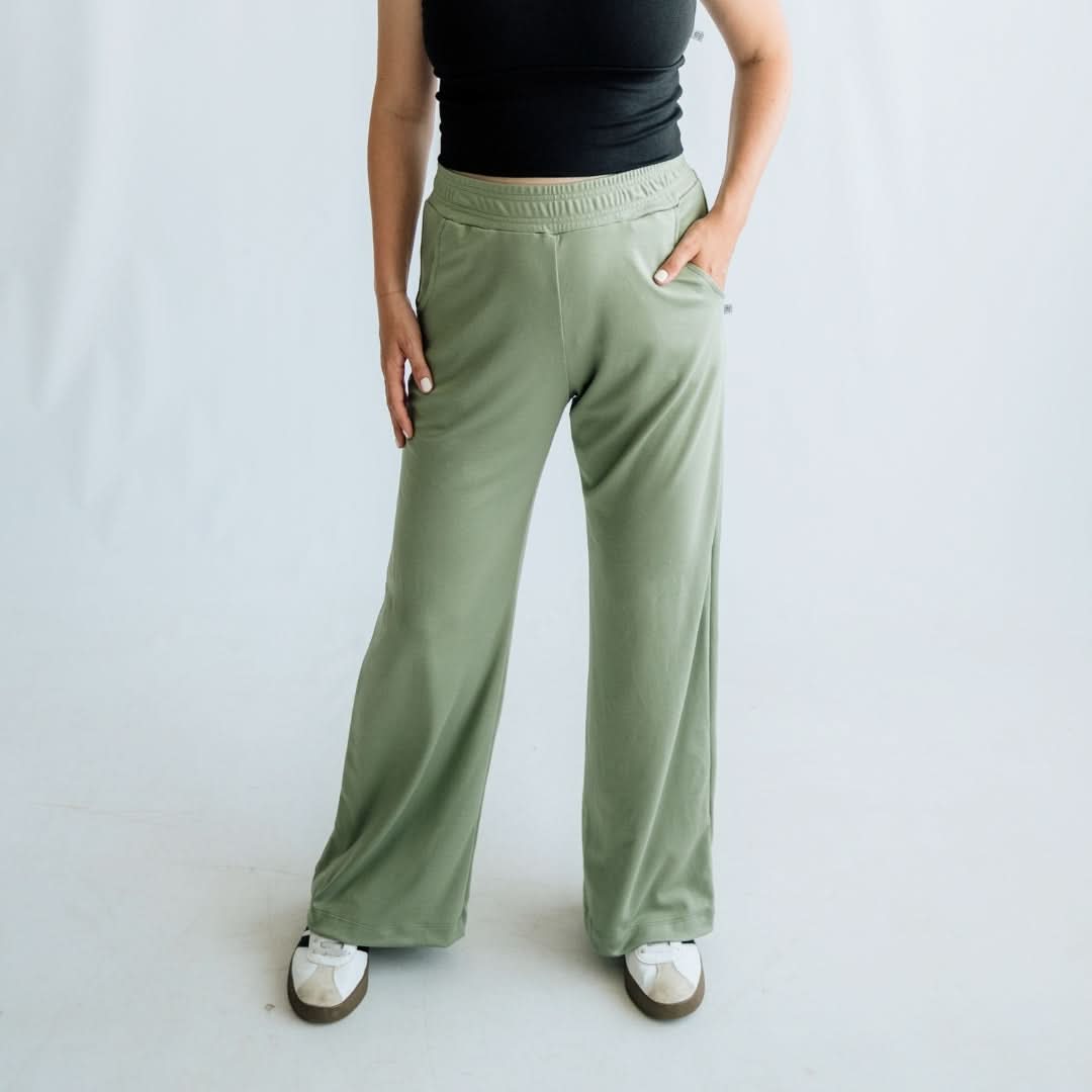 Pantalon large en bambou pour femme | Noir