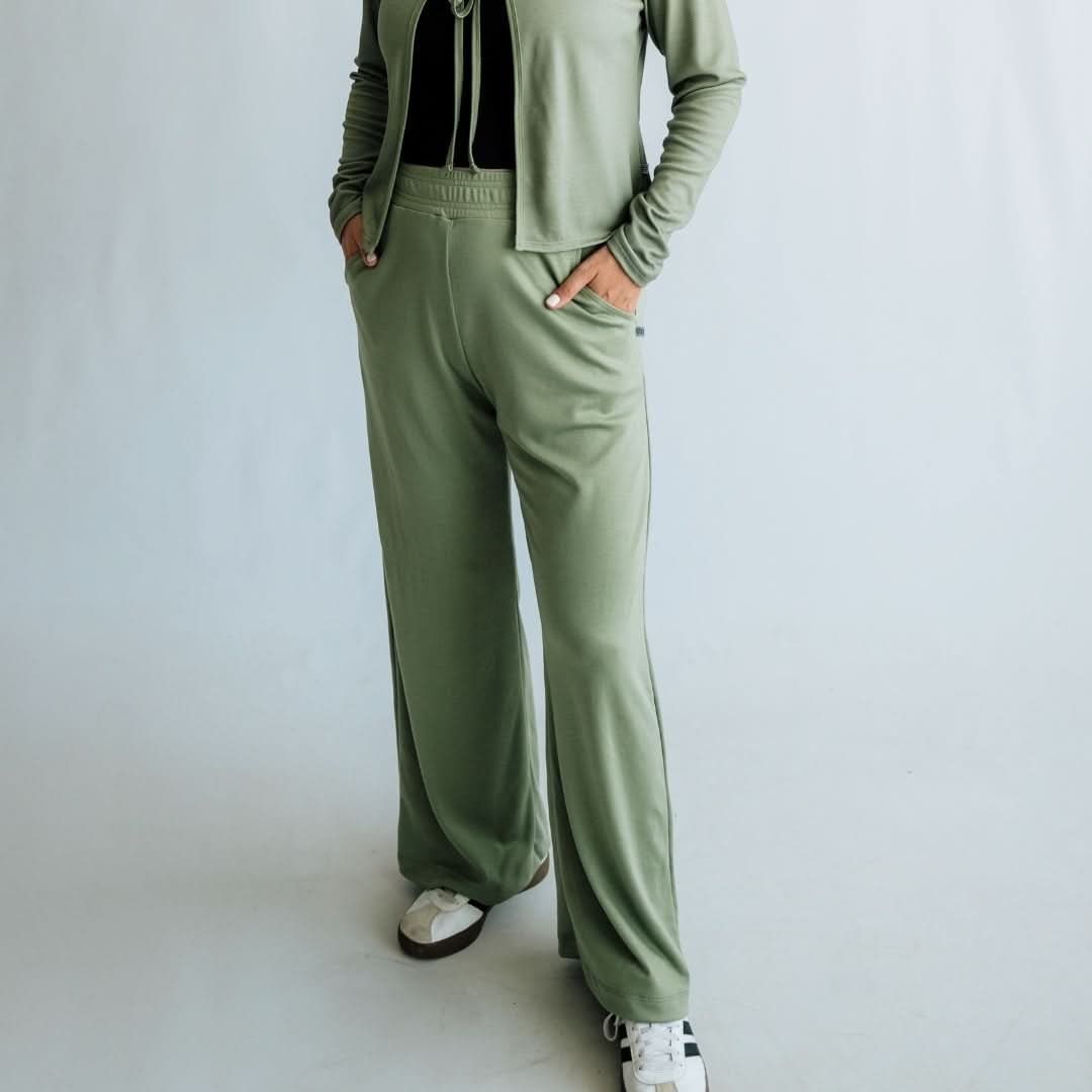 Pantalon large en bambou pour femme | Noir