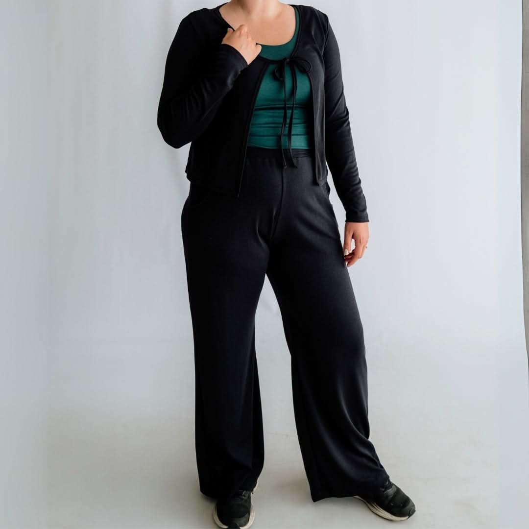 Pantalon large en bambou pour femmes | Marine