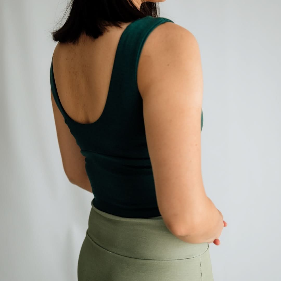 Débardeur long bandeau en bambou pour femme | Noir