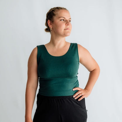 Débardeur long bandeau en bambou pour femme | Noir