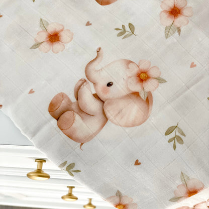 Mousseline en bambou et coton - Emma l'éléphant