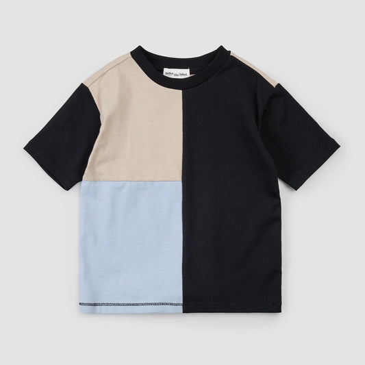 Colour Block T-Shirt | Taupe | Miles The Label