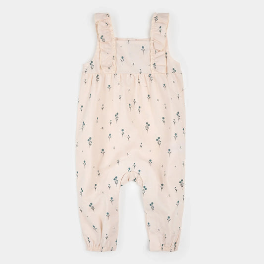 Cross Hatch Playsuit | Blue Tulips on Light Pink | Petit Lem