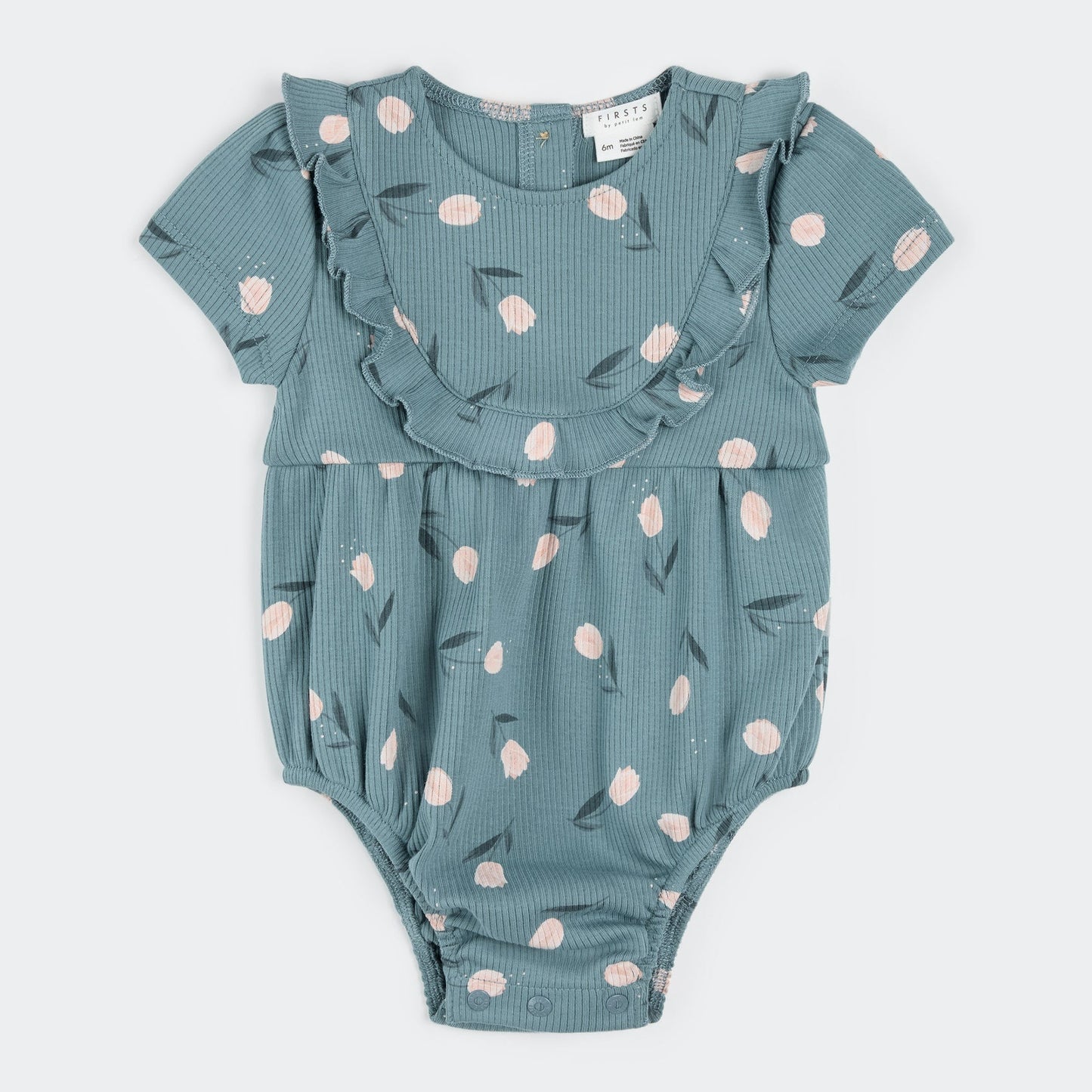 Bubble Romper | Floral on Teal | Petit Lem
