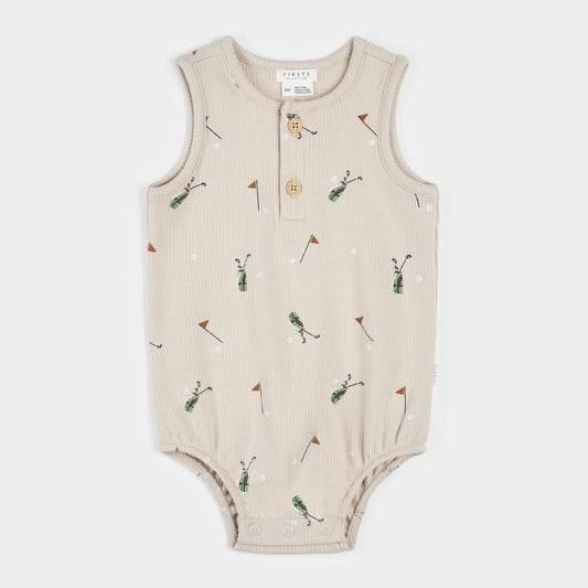 Sleeveless Romper | Golf Club on Sand | Petit Lem
