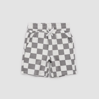 Short en maille | Carreaux gris clair | Miles the Label