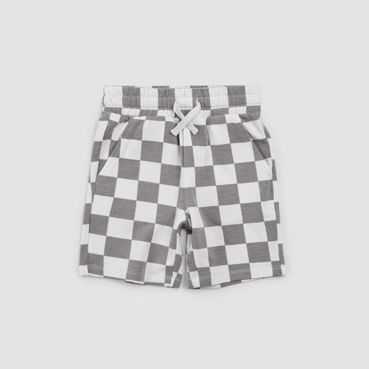 Knit Shorts | Light Grey Check | Miles the Label