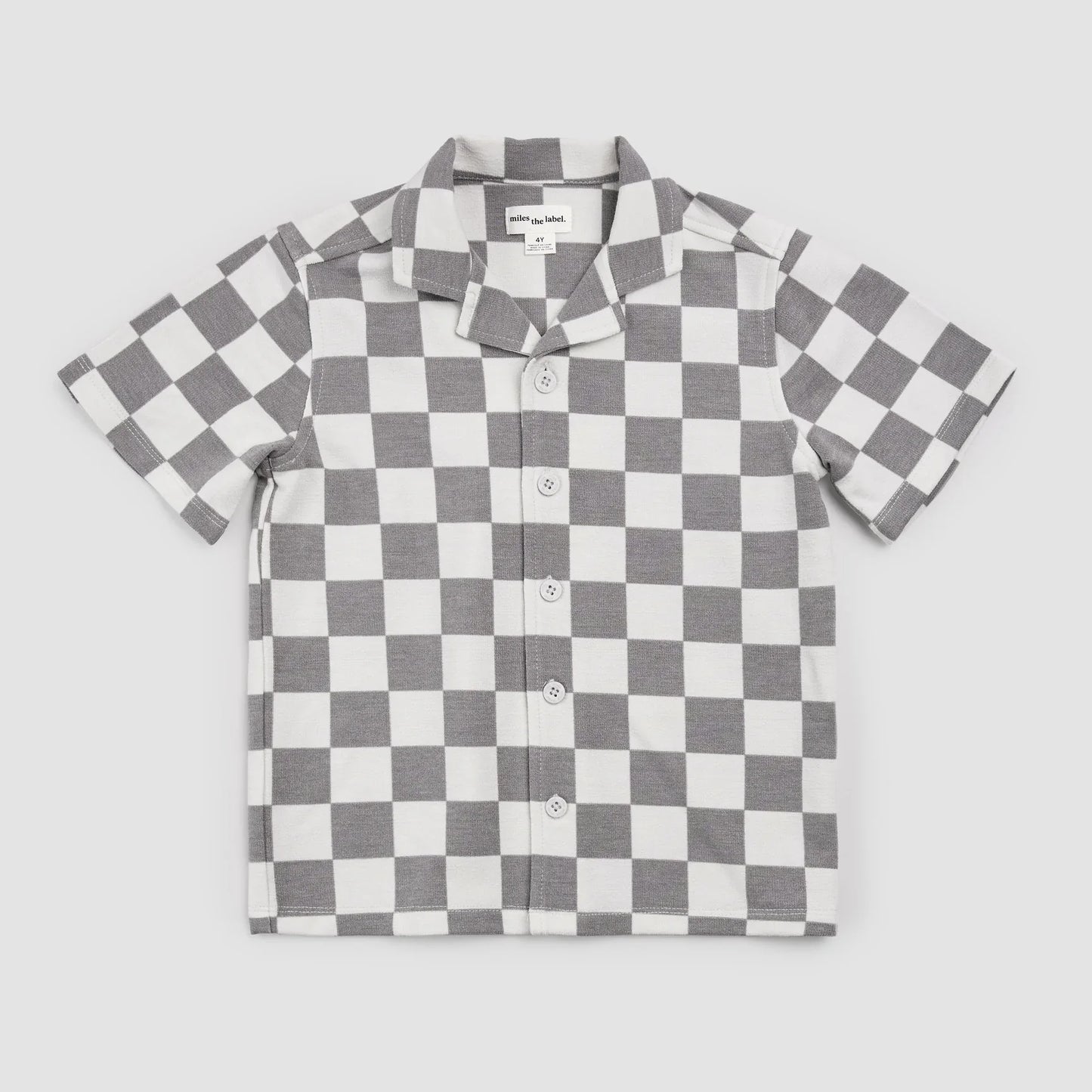 Knit Shirt | Light Grey Check | Miles the Label