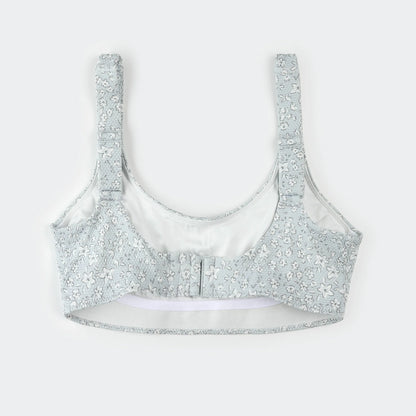 Ensemble bikini femme | Imprimé fleuri vintage sur bleu poudré | Petit Lem
