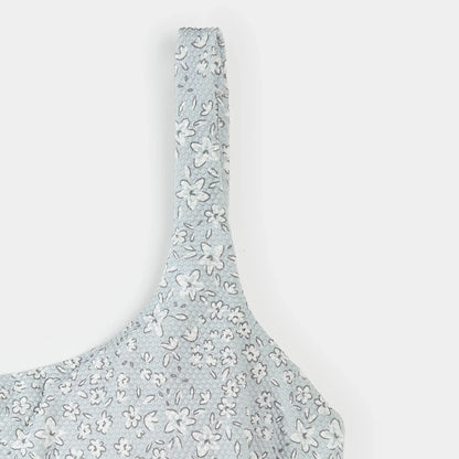 Ensemble bikini femme | Imprimé fleuri vintage sur bleu poudré | Petit Lem