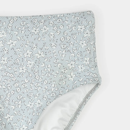 Ensemble bikini femme | Imprimé fleuri vintage sur bleu poudré | Petit Lem