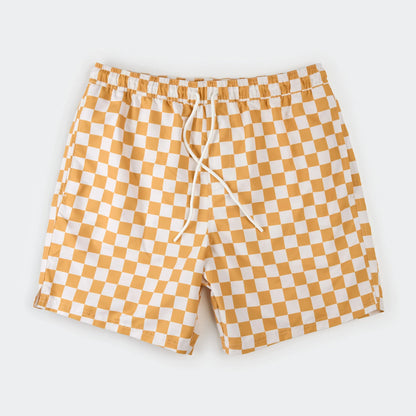 Maillots de bain pour homme | Carreaux orange | Petit Lem