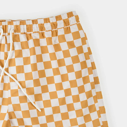 Maillots de bain pour homme | Carreaux orange | Petit Lem