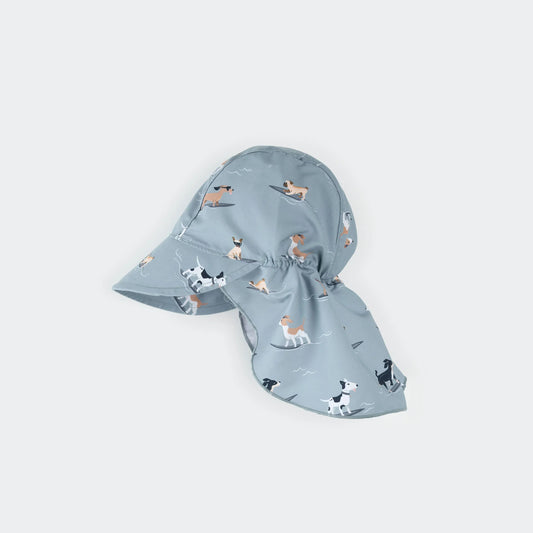 Flap Hat | Surfing Pups on Blue | Petit Lem