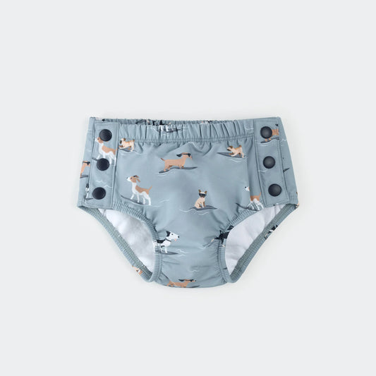 Swim Diaper | Surfing Pups on Blue | Petit Lem